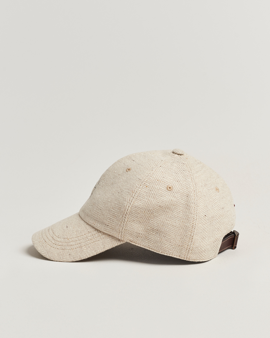 Homme | Brunello Cucinelli Herringbone Flannel Cap Light Beige | Brunello Cucinelli | Herringbone Flannel Cap Light Beige