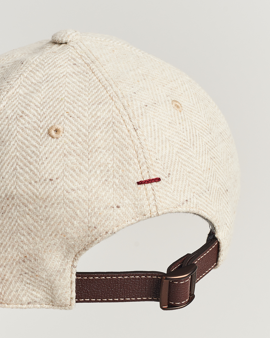 Homme | Brunello Cucinelli Herringbone Flannel Cap Light Beige | Brunello Cucinelli | Herringbone Flannel Cap Light Beige