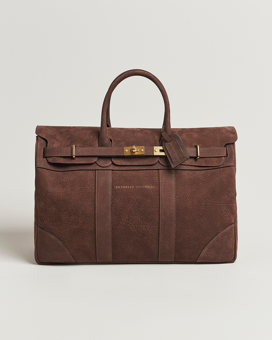 Homme | Brunello Cucinelli Grain Leather Holdall Dark Brown | Brunello Cucinelli | Grain Leather Holdall Dark Brown