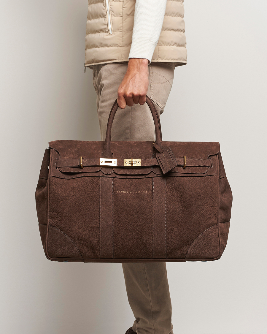 Homme | Brunello Cucinelli Grain Leather Holdall Dark Brown | Brunello Cucinelli | Grain Leather Holdall Dark Brown