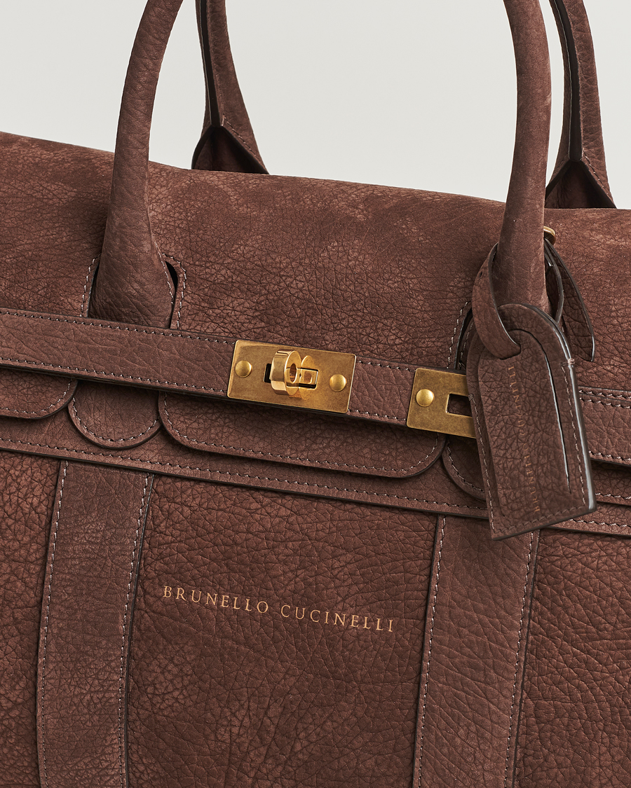 Homme | Brunello Cucinelli Grain Leather Holdall Dark Brown | Brunello Cucinelli | Grain Leather Holdall Dark Brown