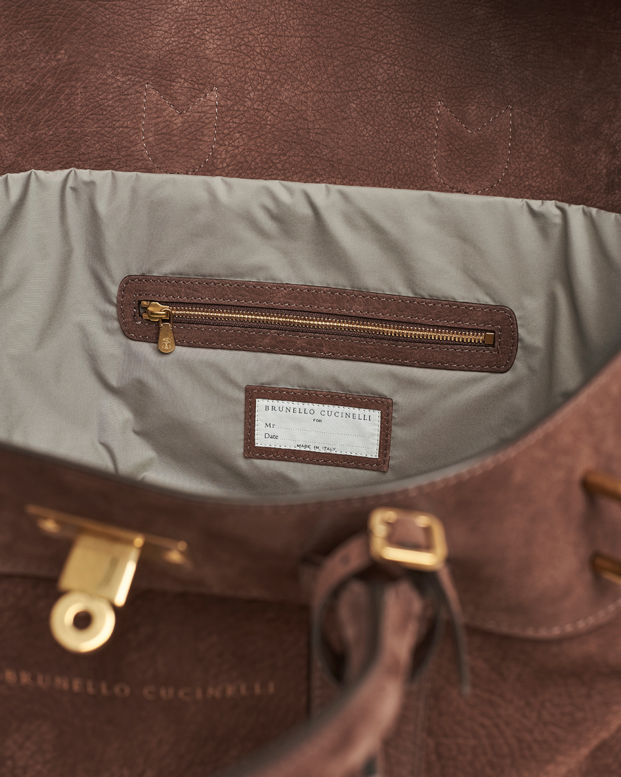 Homme | Brunello Cucinelli Grain Leather Holdall Dark Brown | Brunello Cucinelli | Grain Leather Holdall Dark Brown