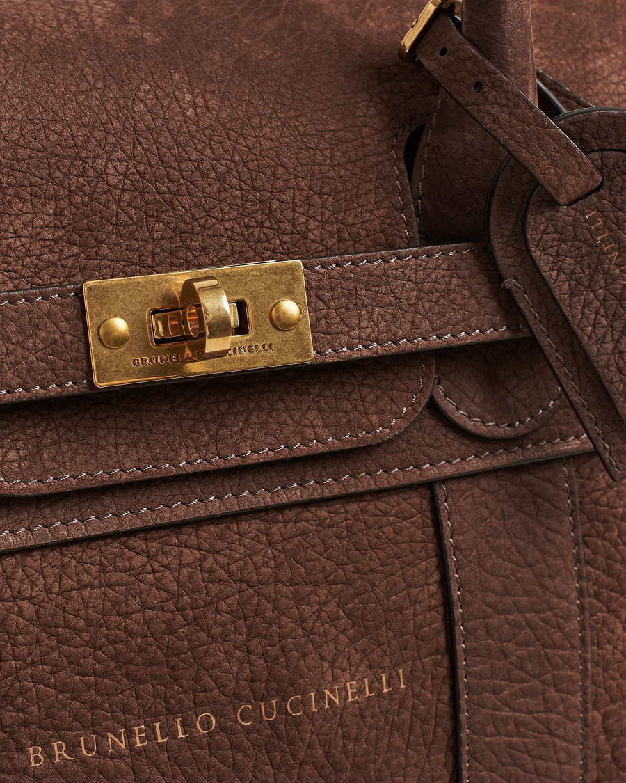 Homme | Brunello Cucinelli Grain Leather Holdall Dark Brown | Brunello Cucinelli | Grain Leather Holdall Dark Brown