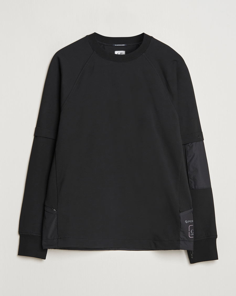 Homme | Pulls Et Tricots | C.P. Company | Metropolis Fleece Cotton Pertex Crew Neck Black