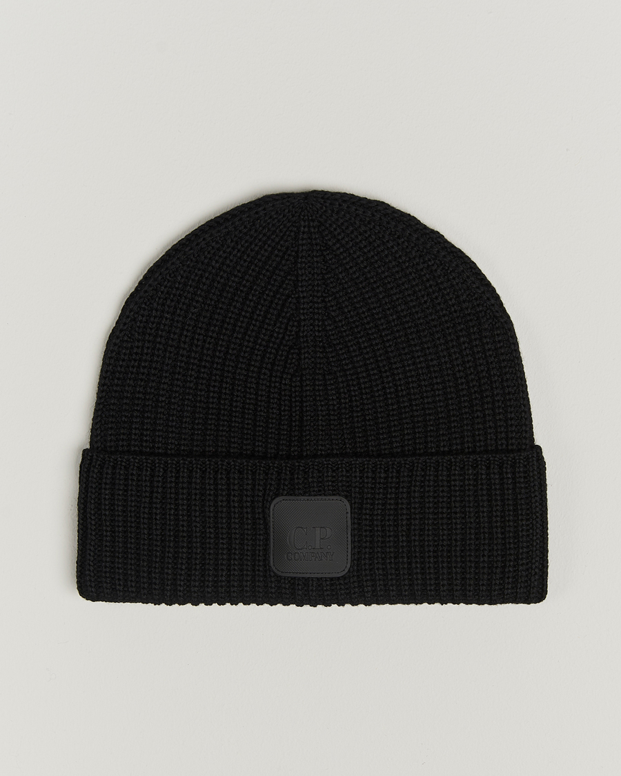 Homme | C.P. Company Metropolis Knitted Logo Beanie Black | C.P. Company | Metropolis Knitted Logo Beanie Black