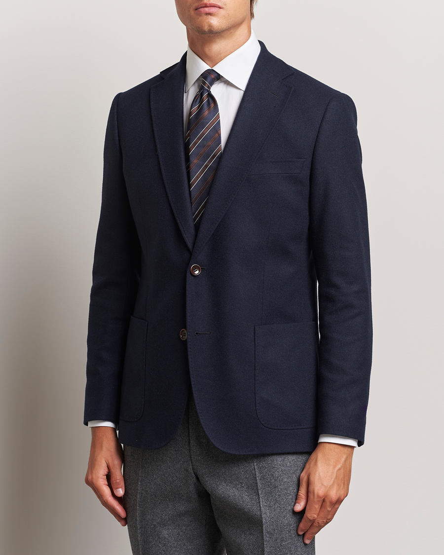 Homme | Blazers | Morris | Flannel Wool Blazer Navy