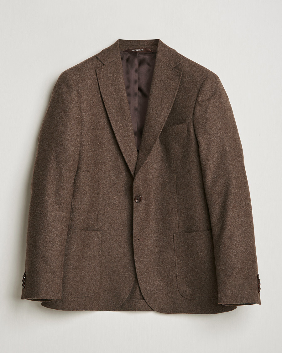 Homme | Blazers | Morris | Flannel Wool Blazer Brown