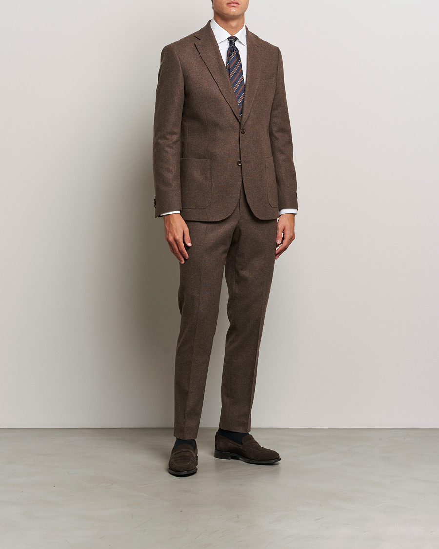 Homme | Blazers | Morris | Flannel Wool Blazer Brown