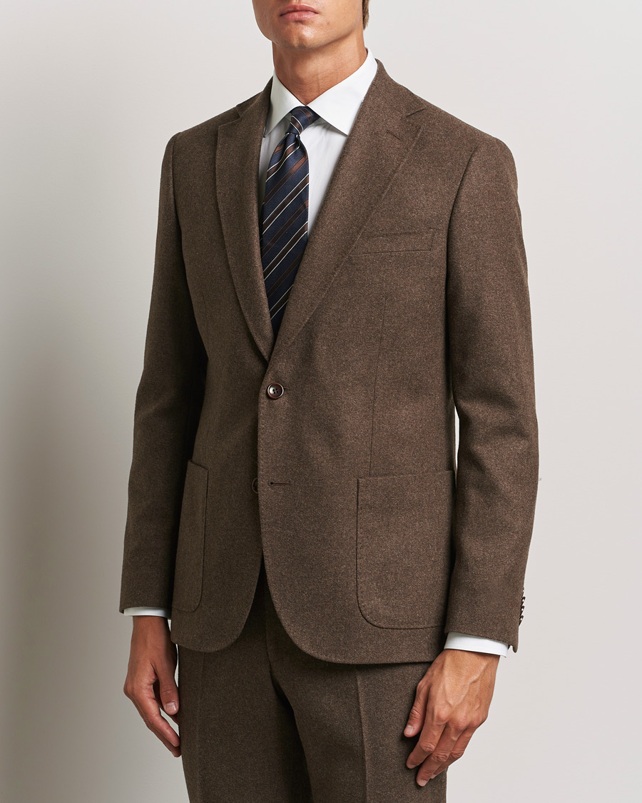 Homme | Blazers | Morris | Flannel Wool Blazer Brown