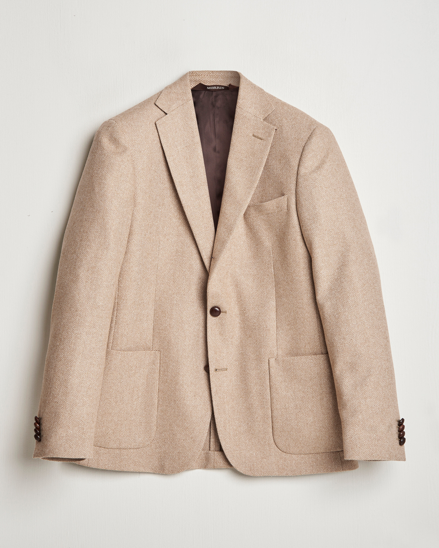 Homme | Blazers | Morris | Tweed Herringbone Blazer Brown