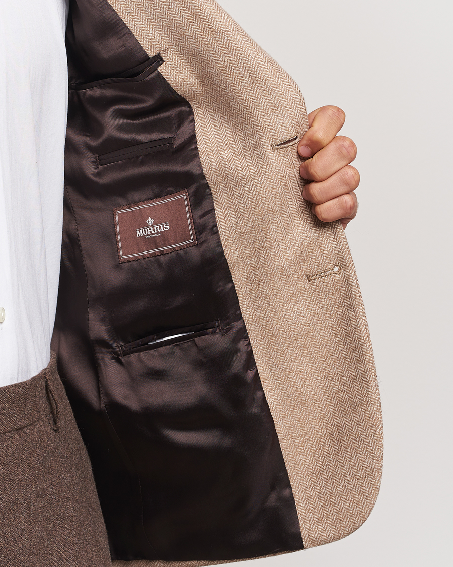 Homme | Blazers | Morris | Tweed Herringbone Blazer Brown