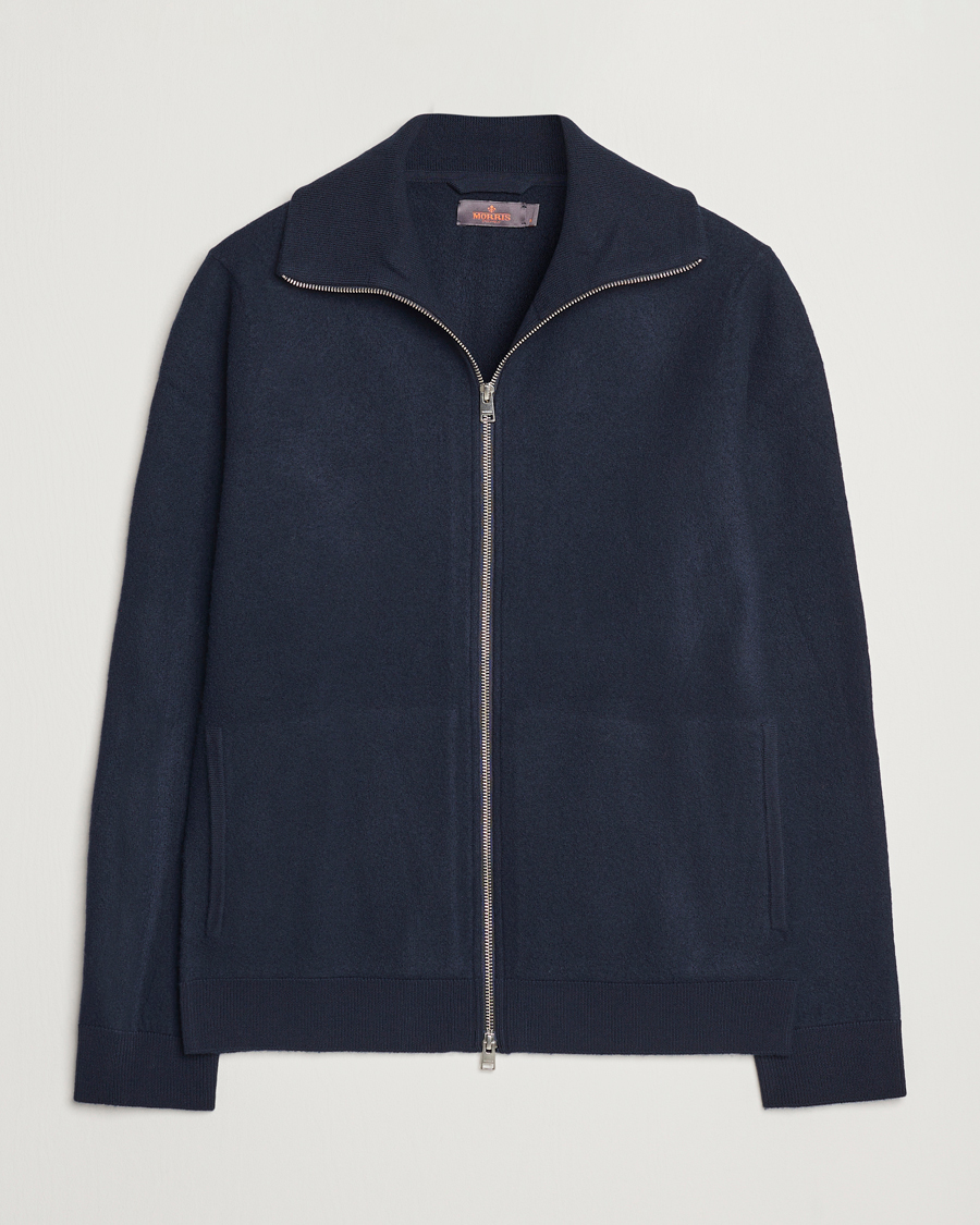 Homme | Pulls Et Tricots | Morris | York Knitted Zip Jacket Navy