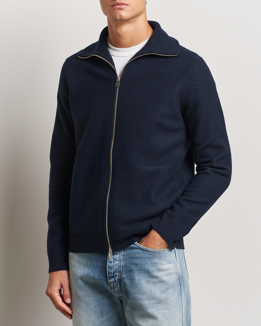 Homme | Pulls Et Tricots | Morris | York Knitted Zip Jacket Navy