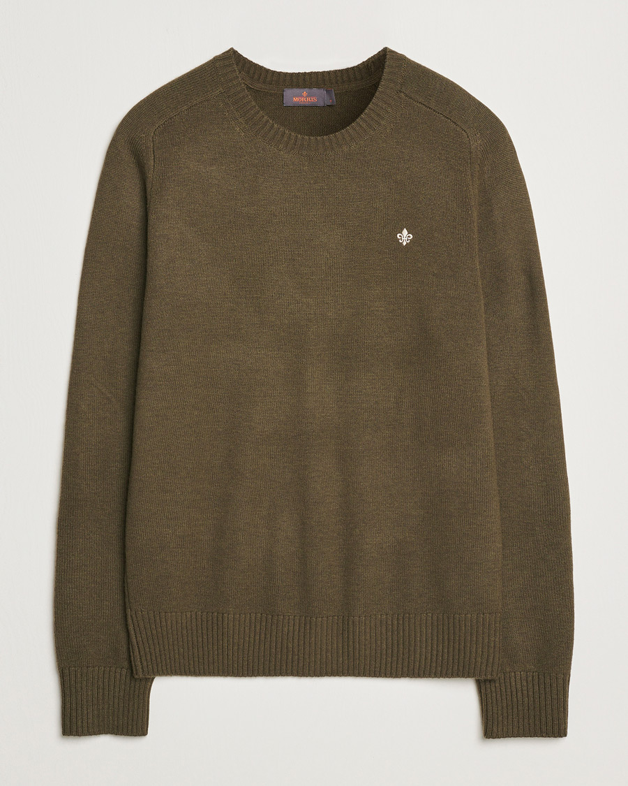 Homme | Pulls Et Tricots | Morris | Hertford Merino Crew Neck Olive