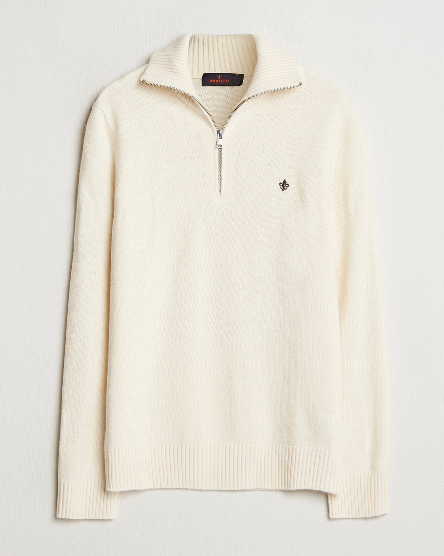 Homme | Pulls Et Tricots | Morris | Hertford Merino Half Zip Off White