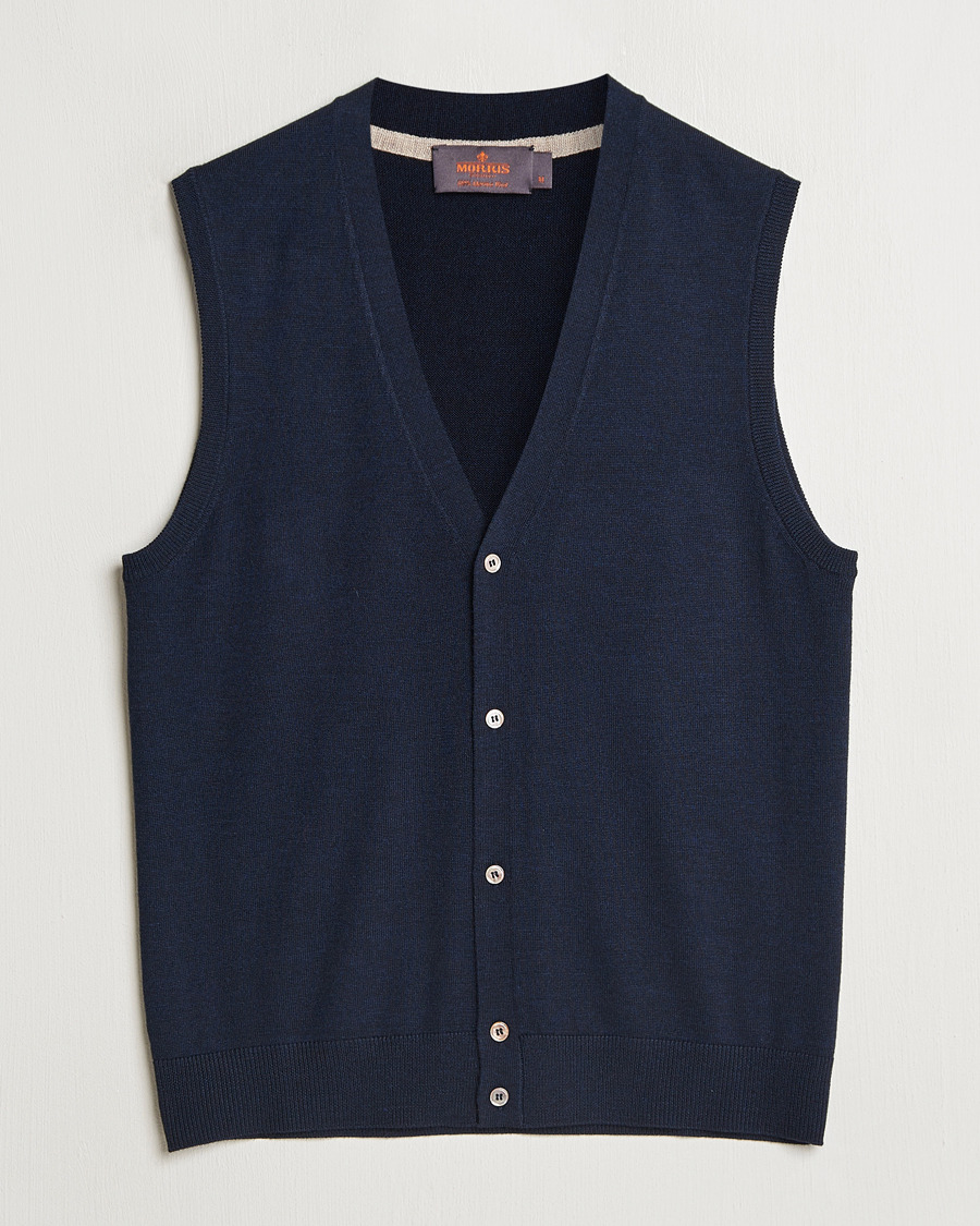 Homme | Pulls Et Tricots | Morris | Merino Slipover Vest Navy