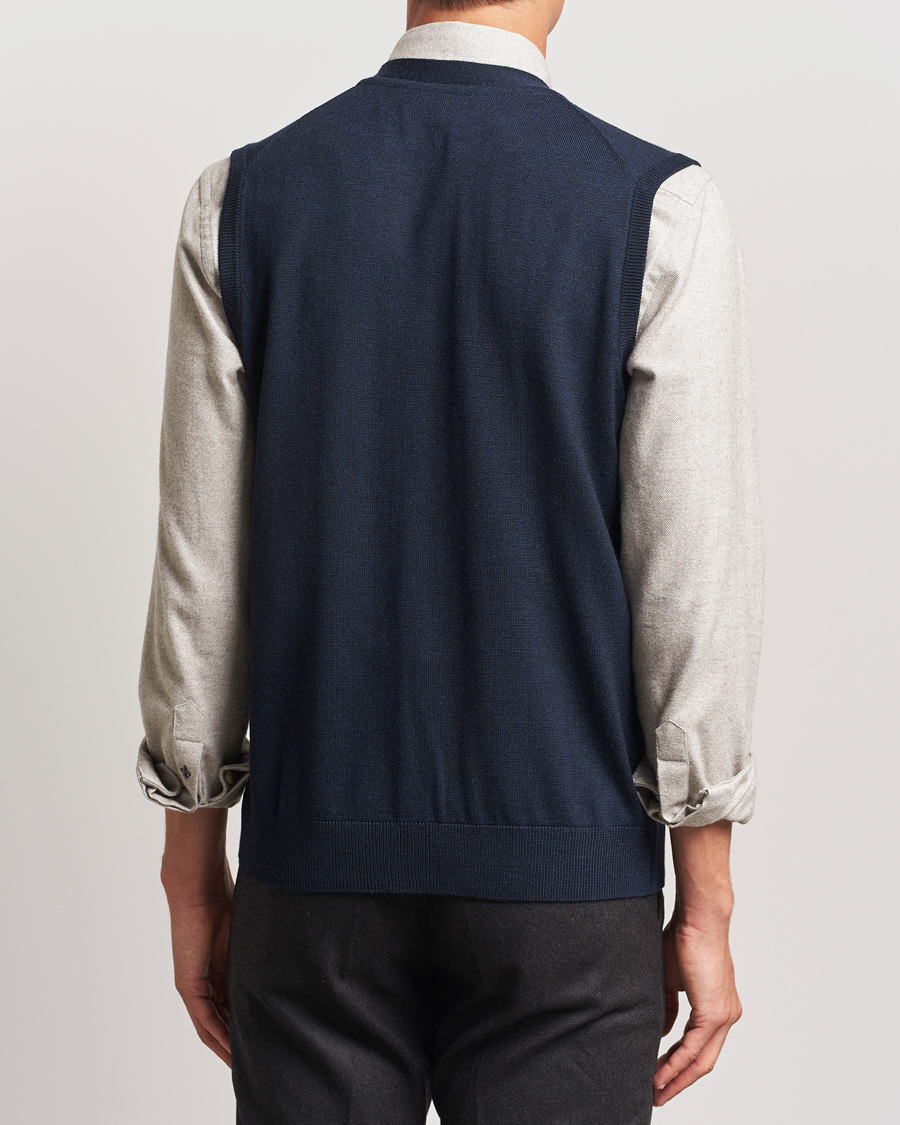 Homme | Pulls Et Tricots | Morris | Merino Slipover Vest Navy
