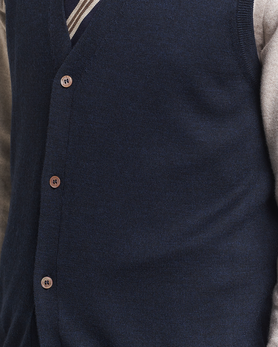 Homme | Pulls Et Tricots | Morris | Merino Slipover Vest Navy