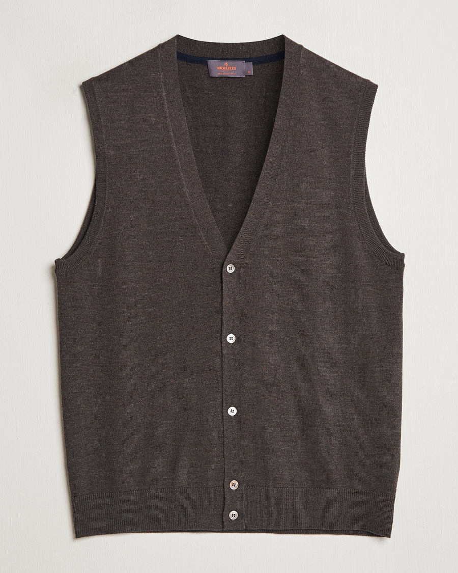Homme | Pulls Et Tricots | Morris | Merino Slipover Vest Brown
