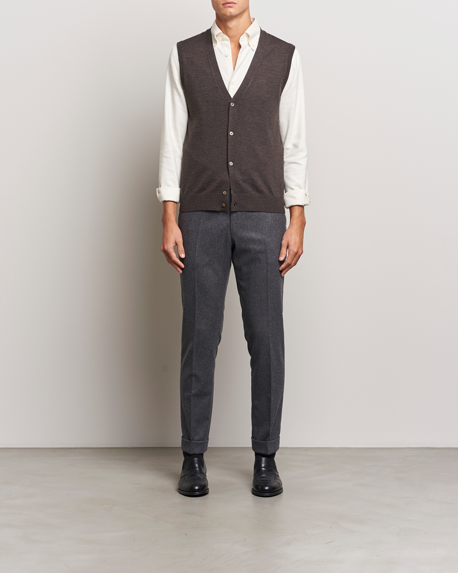 Homme | Pulls Et Tricots | Morris | Merino Slipover Vest Brown