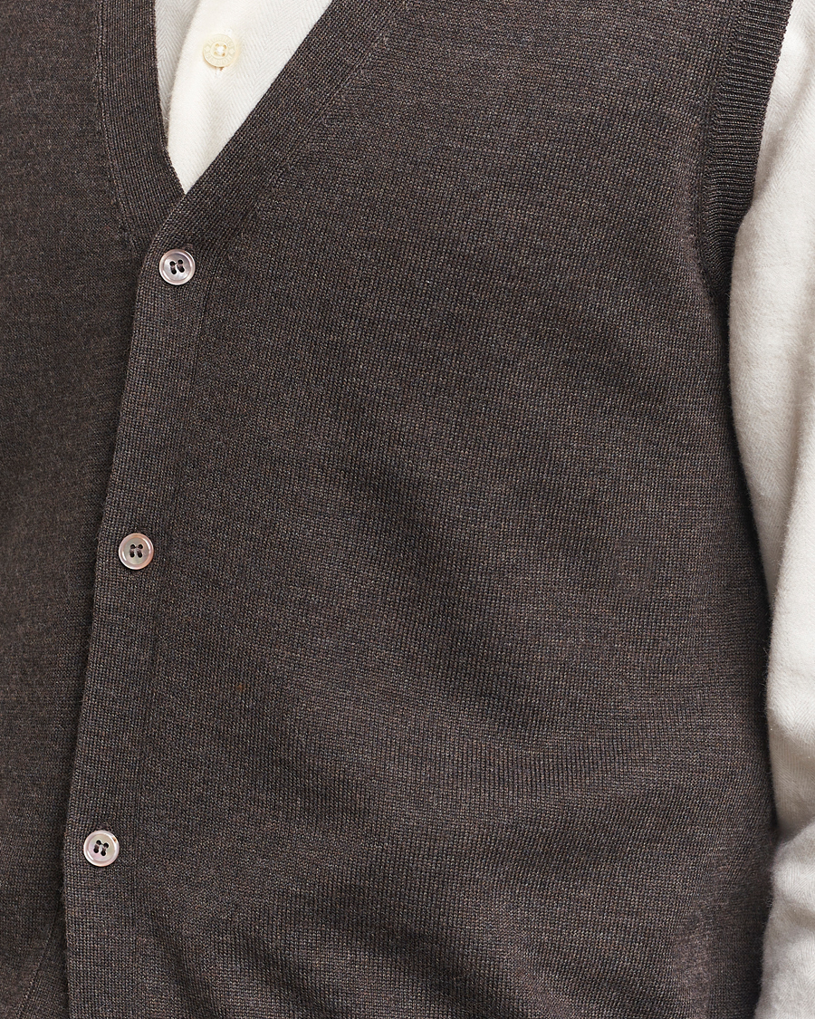 Homme | Pulls Et Tricots | Morris | Merino Slipover Vest Brown