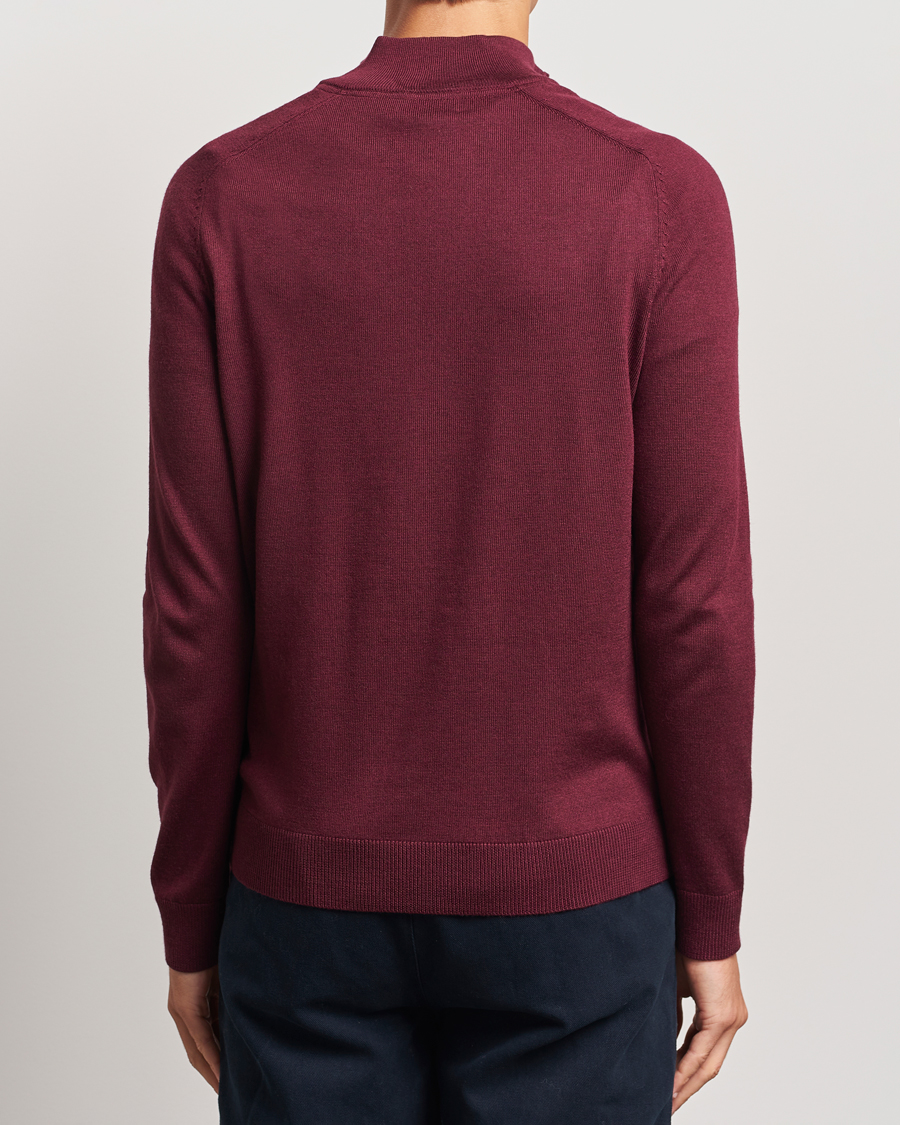 Homme | Pulls Et Tricots | Morris | John Merino Half Zip Wine Red