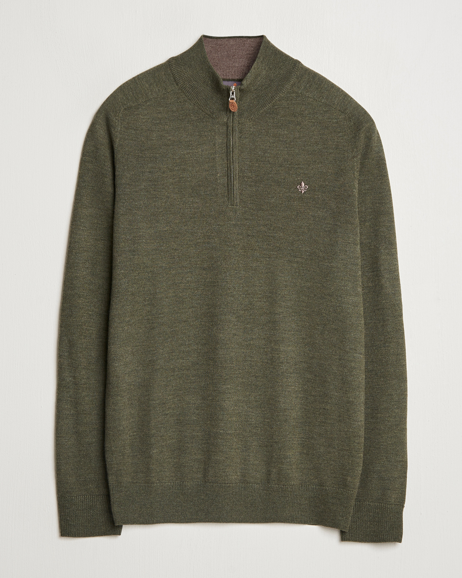 Homme | Pulls Et Tricots | Morris | John Merino Half Zip Olive