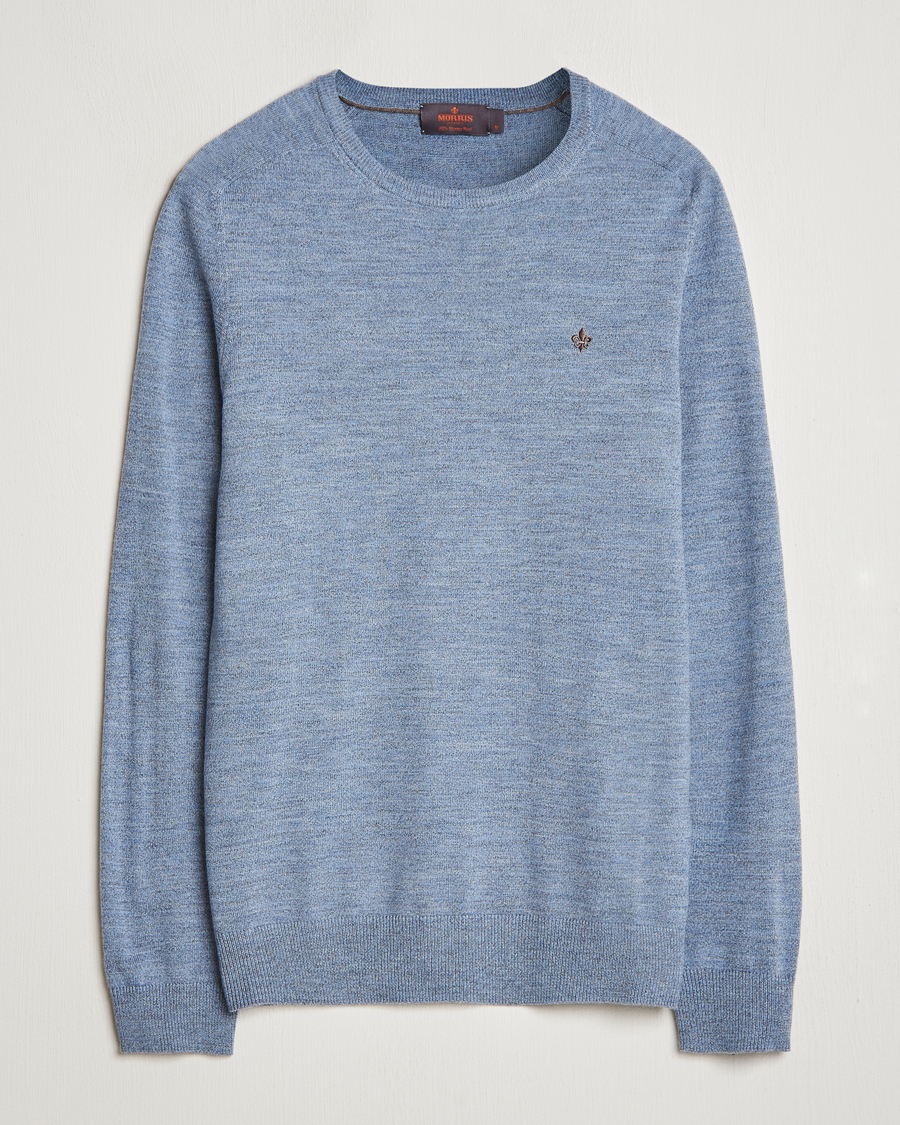 Homme | Pulls Et Tricots | Morris | Merino O-neck Light Blue