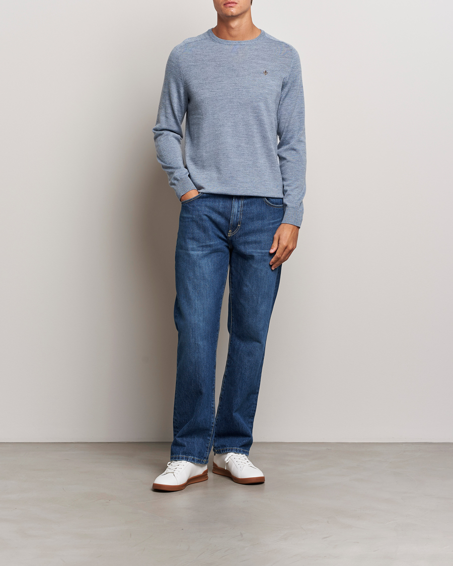 Homme | Pulls Et Tricots | Morris | Merino O-neck Light Blue