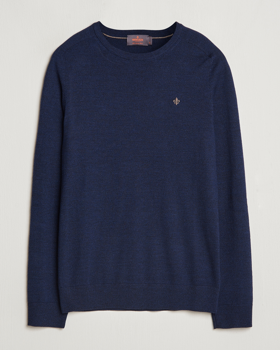 Homme | Pulls Et Tricots | Morris | Merino O-neck Blue