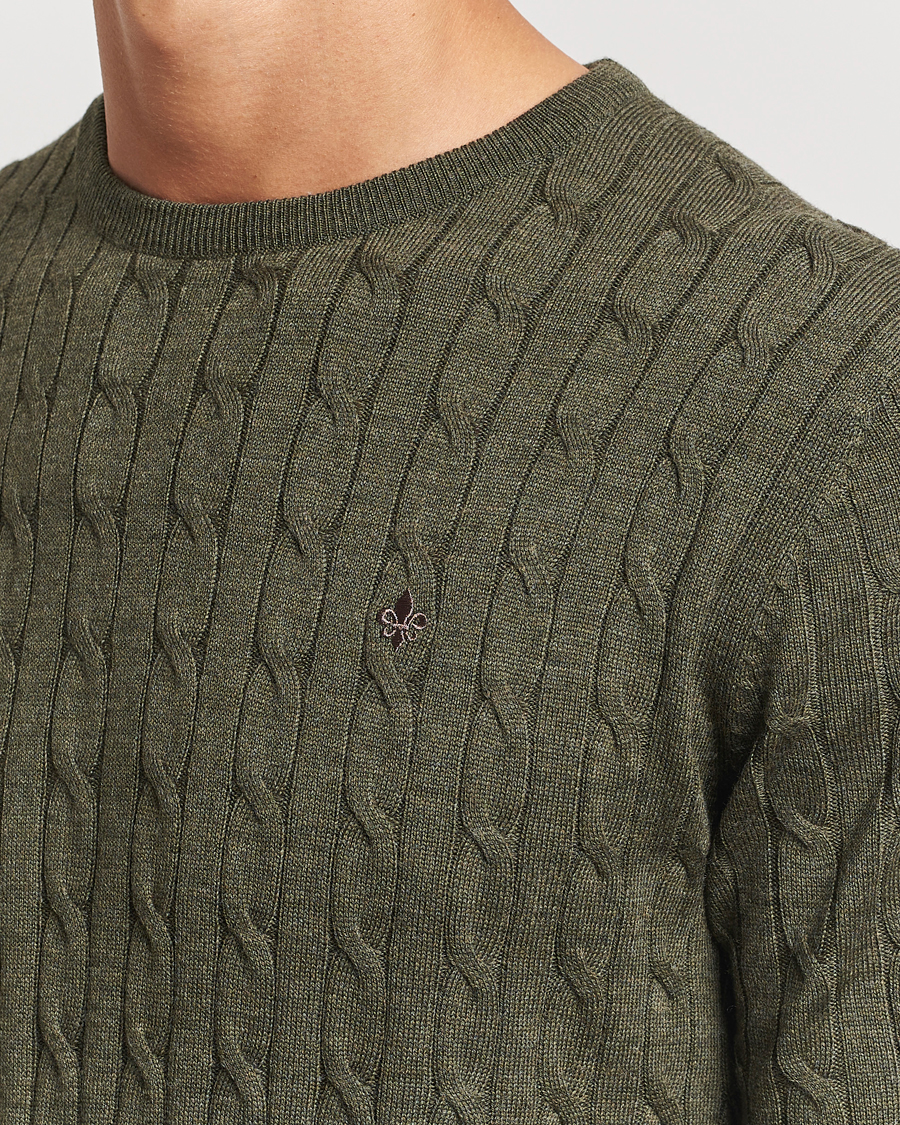 Homme | Pulls Et Tricots | Morris | Merino Cable O-Neck Olive