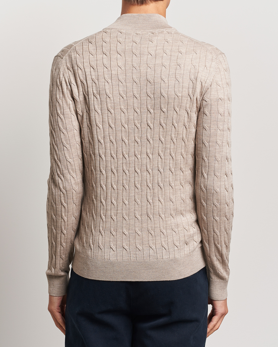Homme | Pulls Et Tricots | Morris | Merino Cable Half Zip Khaki