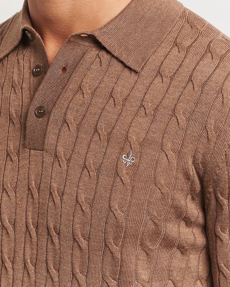 Homme | Pulls Et Tricots | Morris | Merino Cable Polo Knit Camel