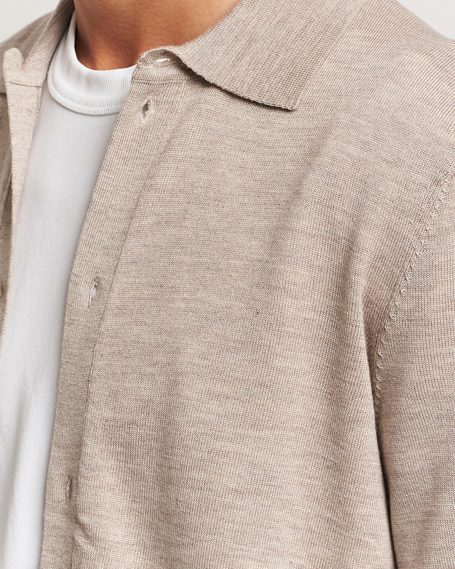 Homme | Pulls Et Tricots | Morris | Merino Knitted Shirt Khaki