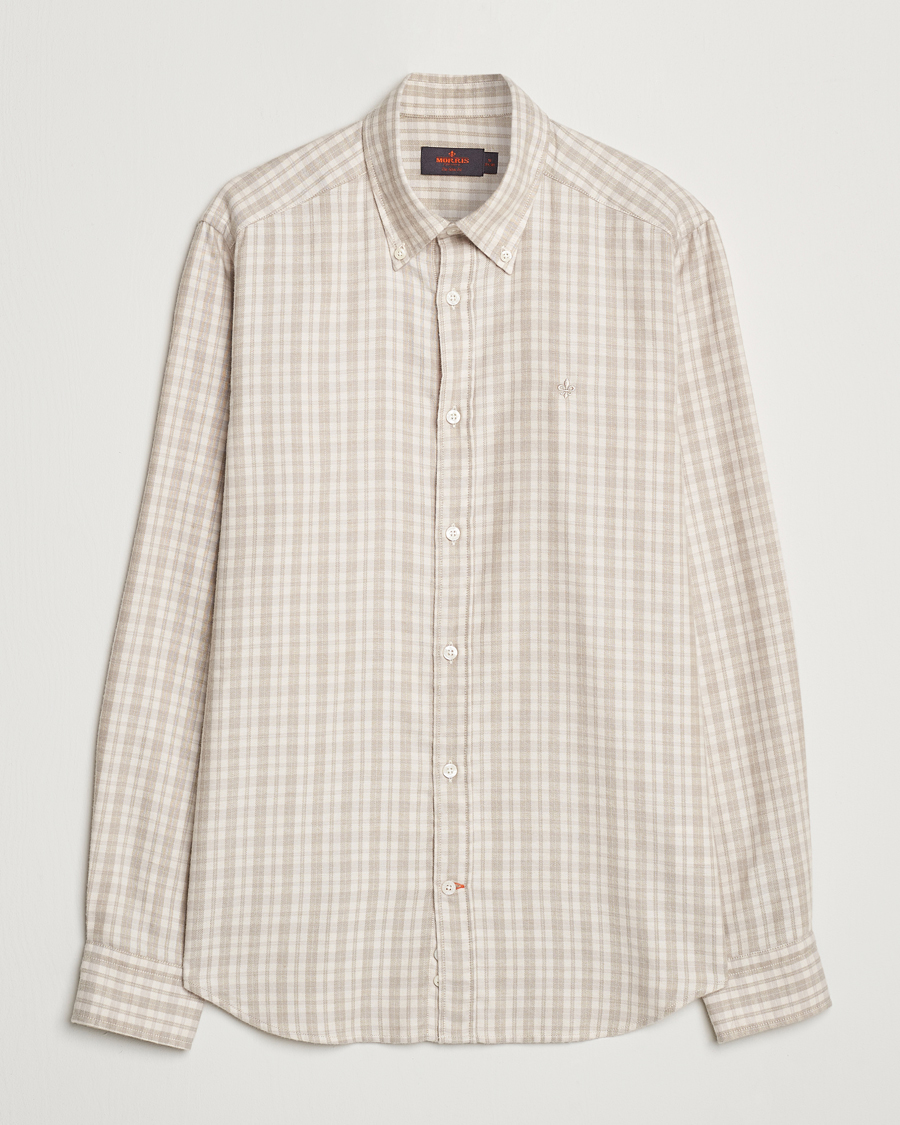 Homme | Chemises | Morris | Soft Check Flannel Shirt Khaki