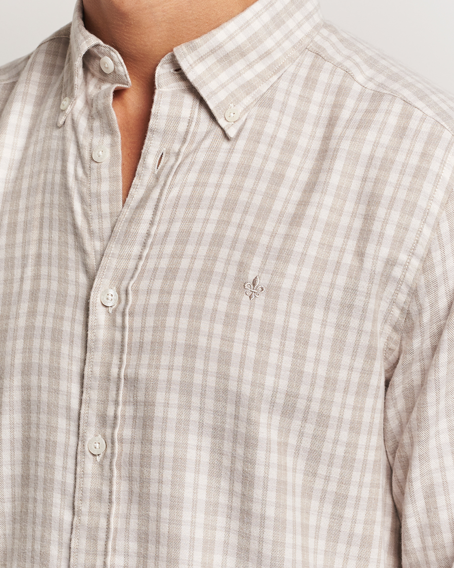 Homme | Chemises | Morris | Soft Check Flannel Shirt Khaki