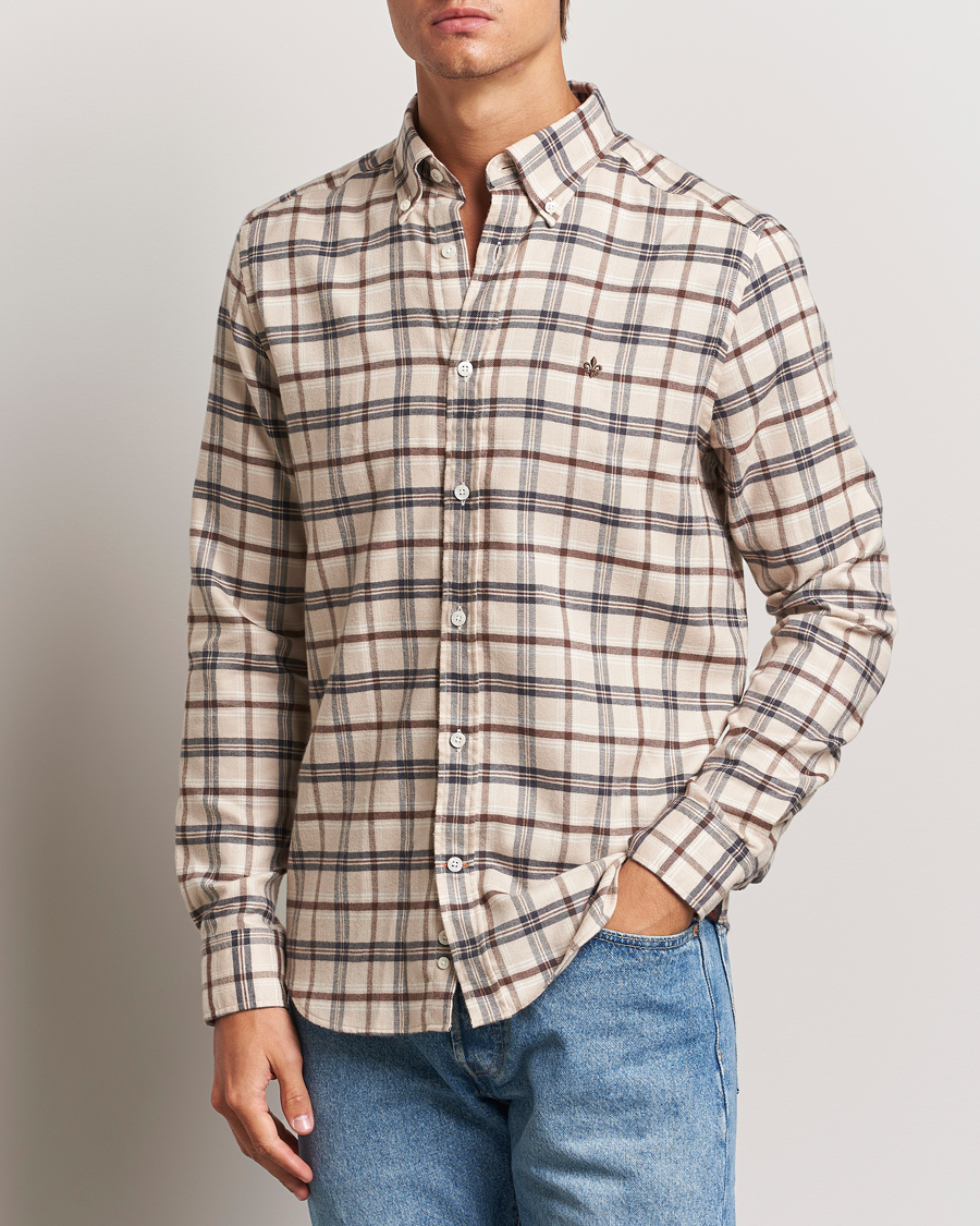 Homme | Chemises | Morris | Soft Check Flannel Shirt Camel