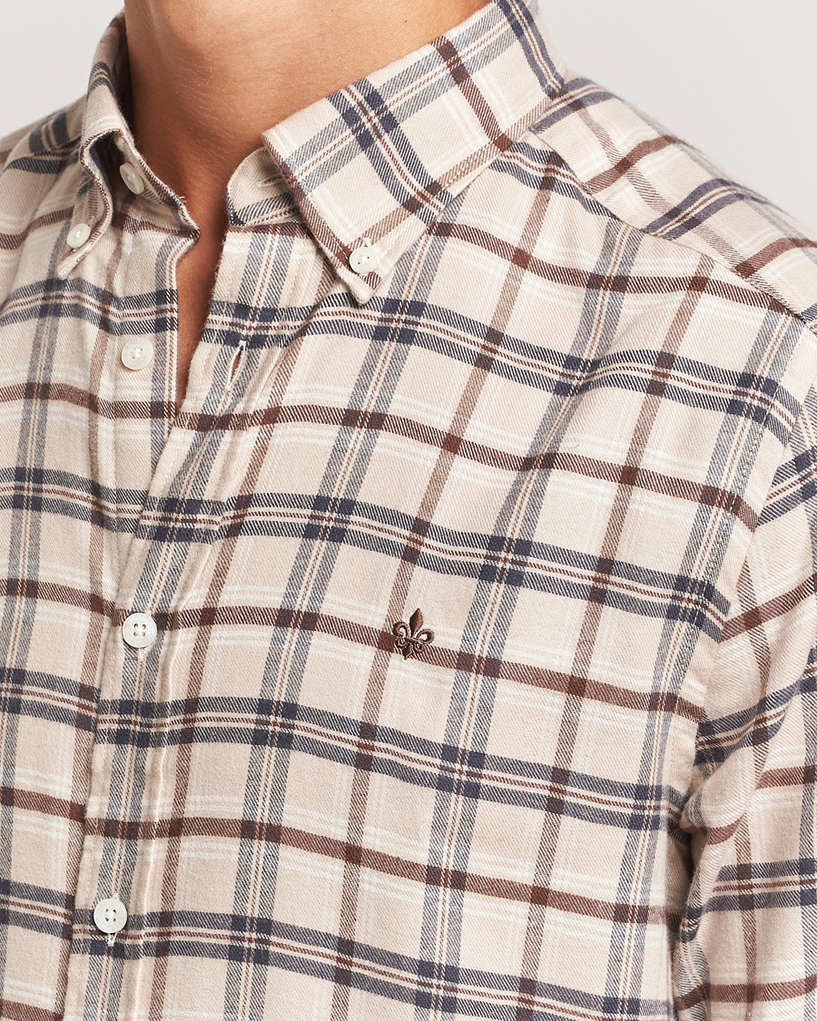 Homme | Chemises | Morris | Soft Check Flannel Shirt Camel