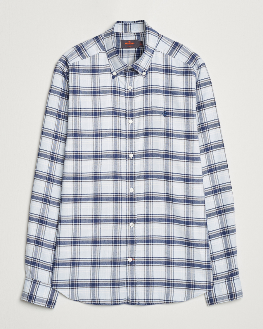 Homme | Chemises | Morris | Soft Check Flannel Shirt Blue