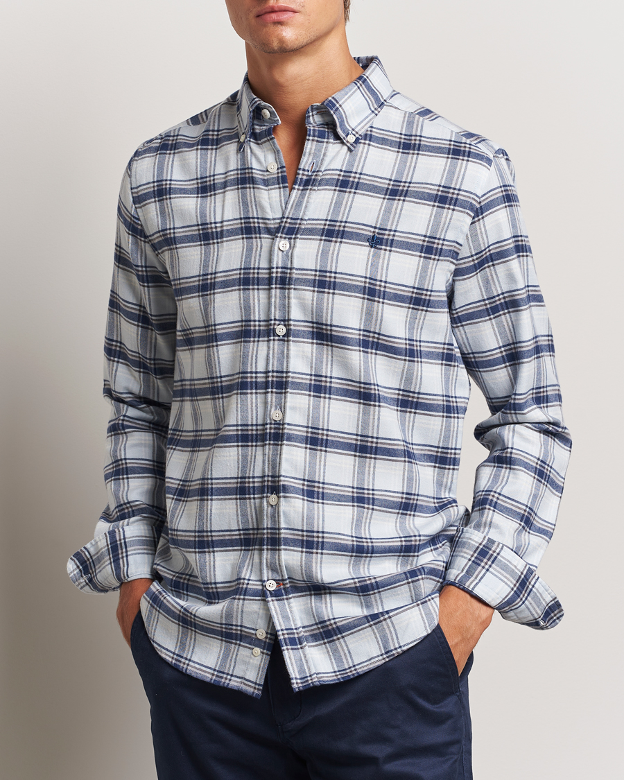 Homme | Chemises | Morris | Soft Check Flannel Shirt Blue