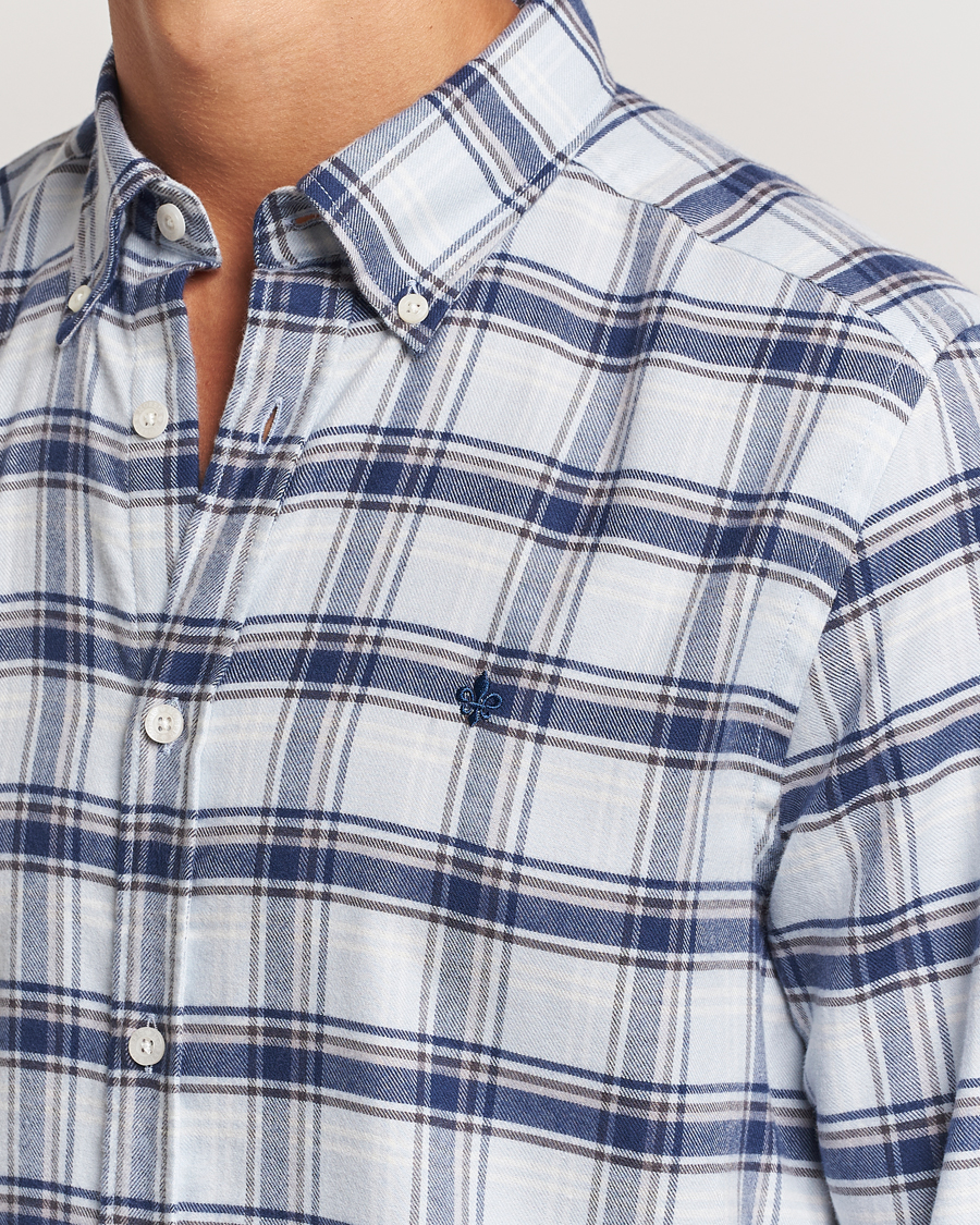 Homme | Chemises | Morris | Soft Check Flannel Shirt Blue