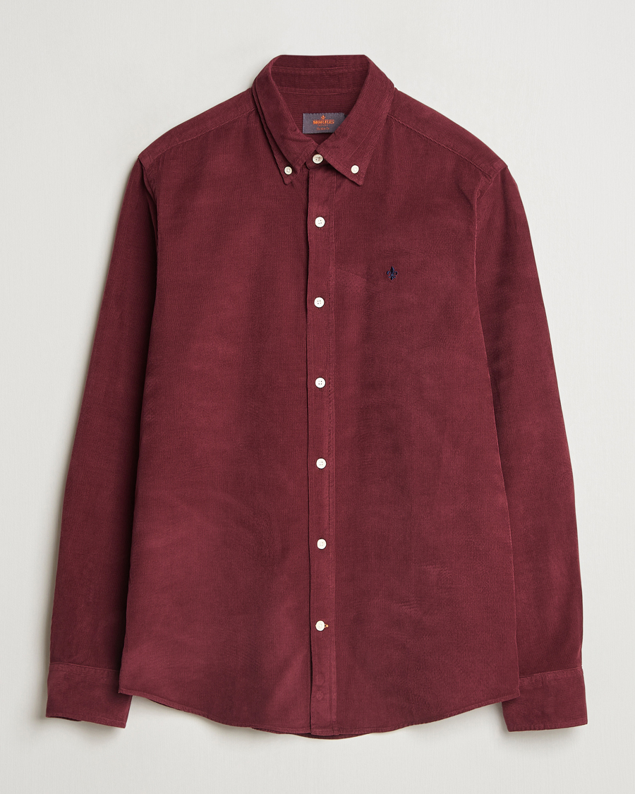 Homme | Chemises | Morris | Douglas Corduroy Shirt Wine Red