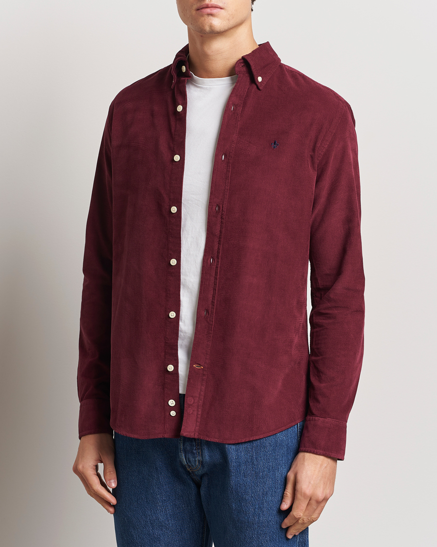 Homme | Chemises | Morris | Douglas Corduroy Shirt Wine Red