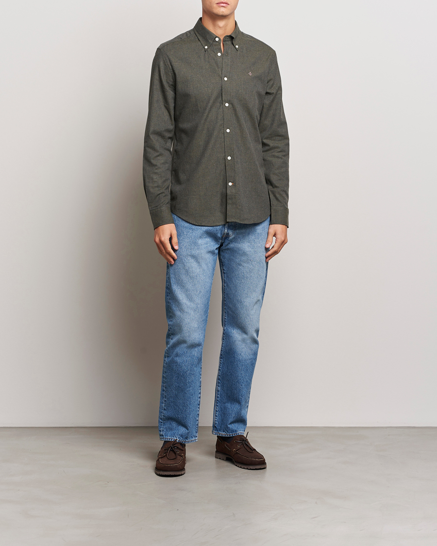 Homme | Chemises | Morris | Watts Flannel Shirt Olive