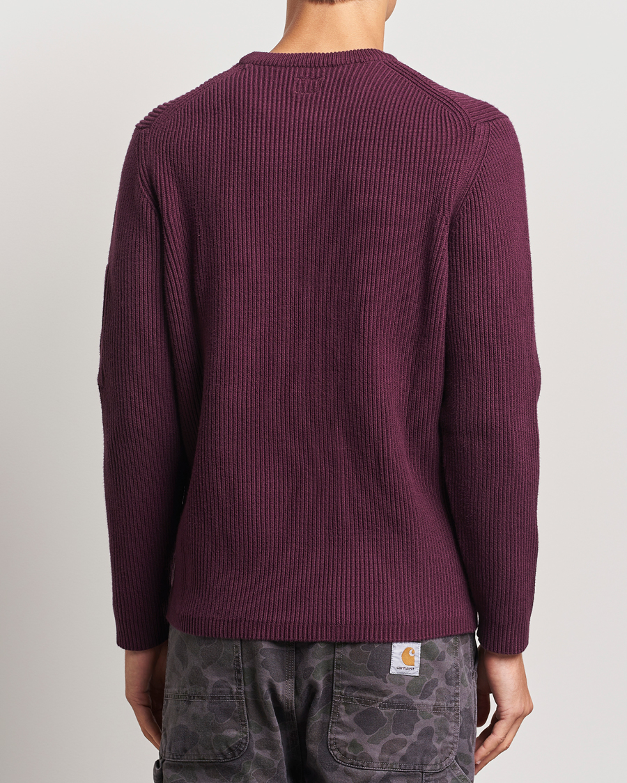 Homme | Pulls Et Tricots | C.P. Company | Full Rib Knitted Cotton Crew Neck Burgundy
