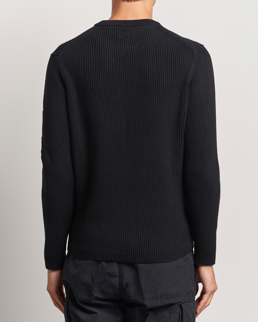 Homme | Pulls Et Tricots | C.P. Company | Full Rib Knitted Cotton Crew Neck Black