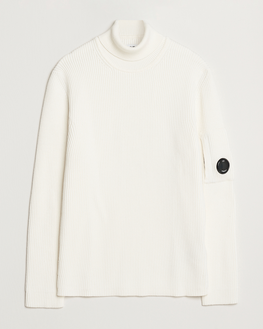 Homme | Pulls Et Tricots | C.P. Company | Full Rib Knitted Cotton Rollneck Off White