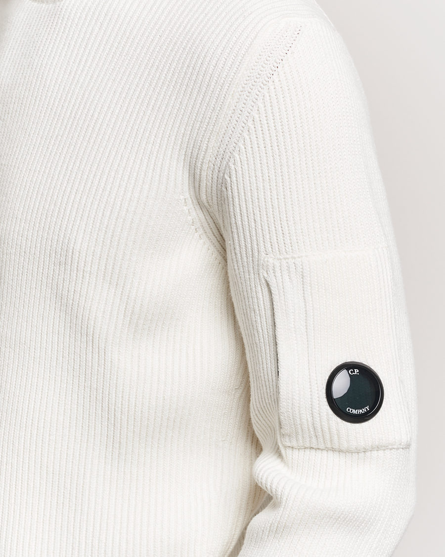 Homme | Pulls Et Tricots | C.P. Company | Full Rib Knitted Cotton Rollneck Off White