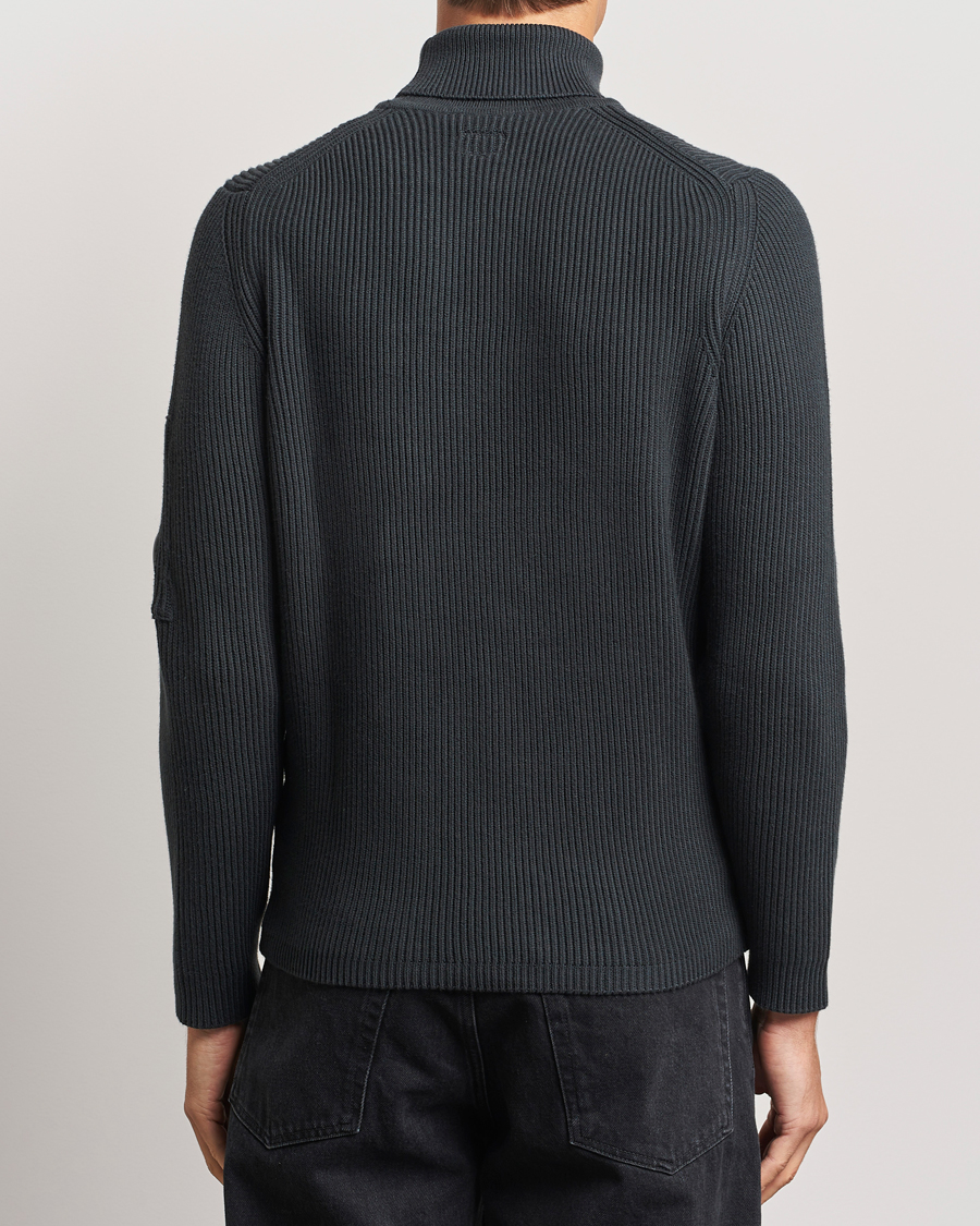 Homme | Pulls Et Tricots | C.P. Company | Full Rib Knitted Cotton Rollneck Grey Black
