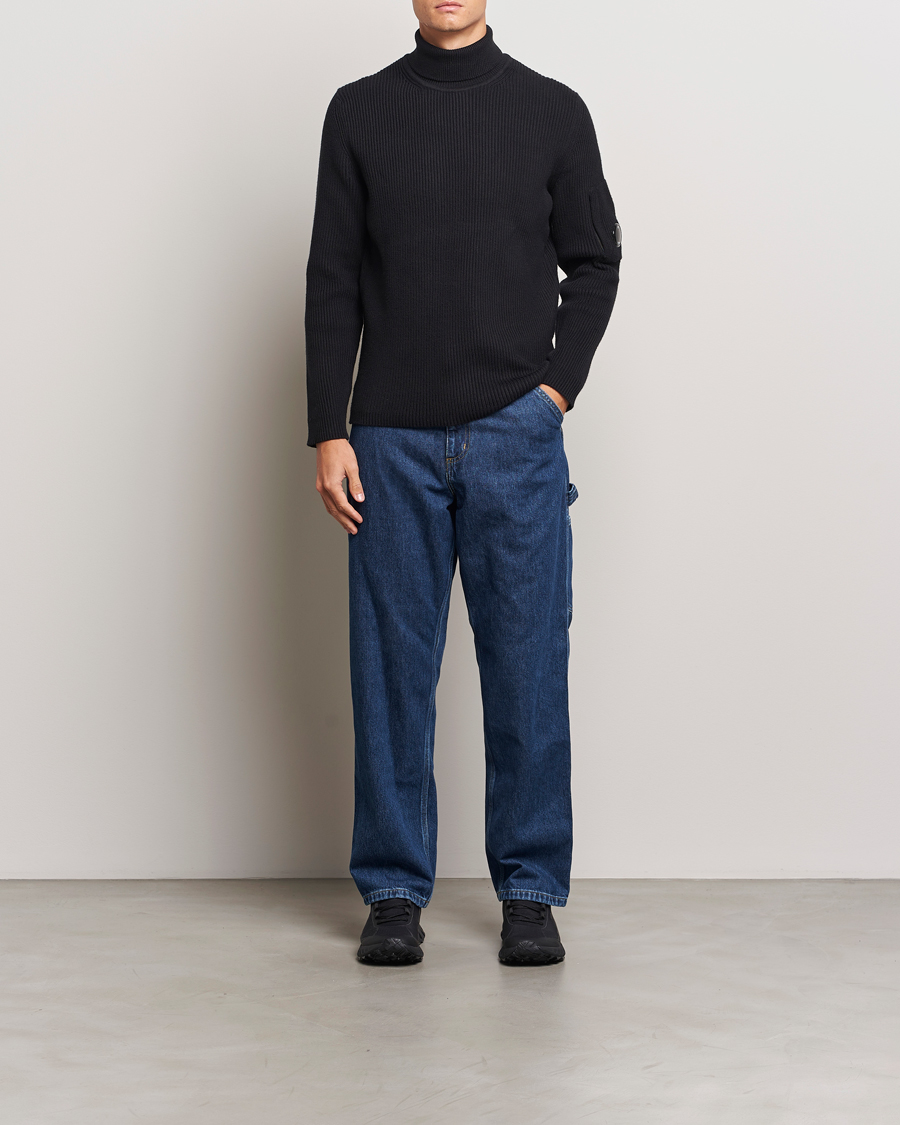 Homme | Pulls Et Tricots | C.P. Company | Full Rib Knitted Cotton Rollneck Black